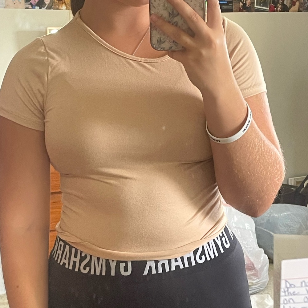 Extra small, live in the moment, nude crop top